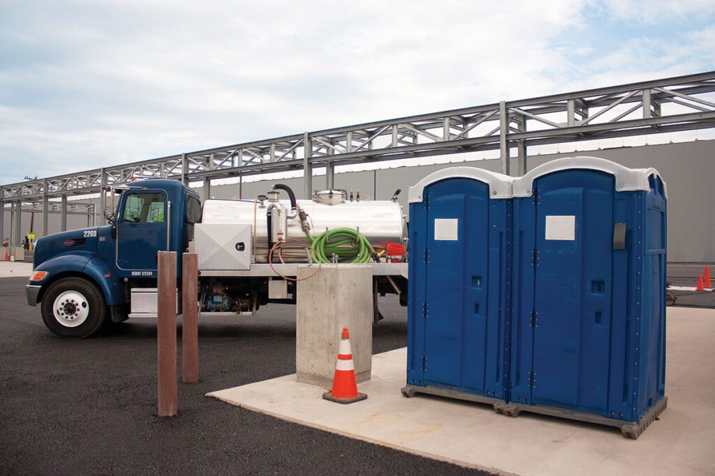 30 Yard Waste Dumpster Containers with Portable Toilets, Dear Junk