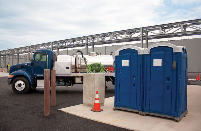 30 Yard Waste Dumpster Containers with Portable Toilets, Dear Junk